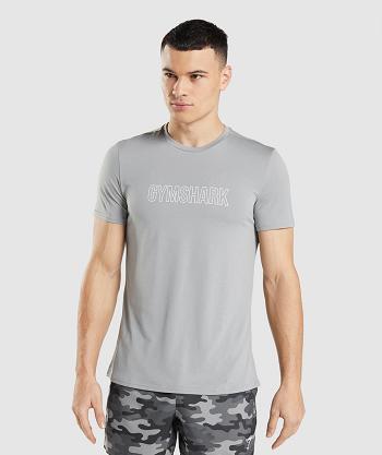 T Shirts Gymshark Arrival Estampadas Hombre Gris | CO 3391NWY